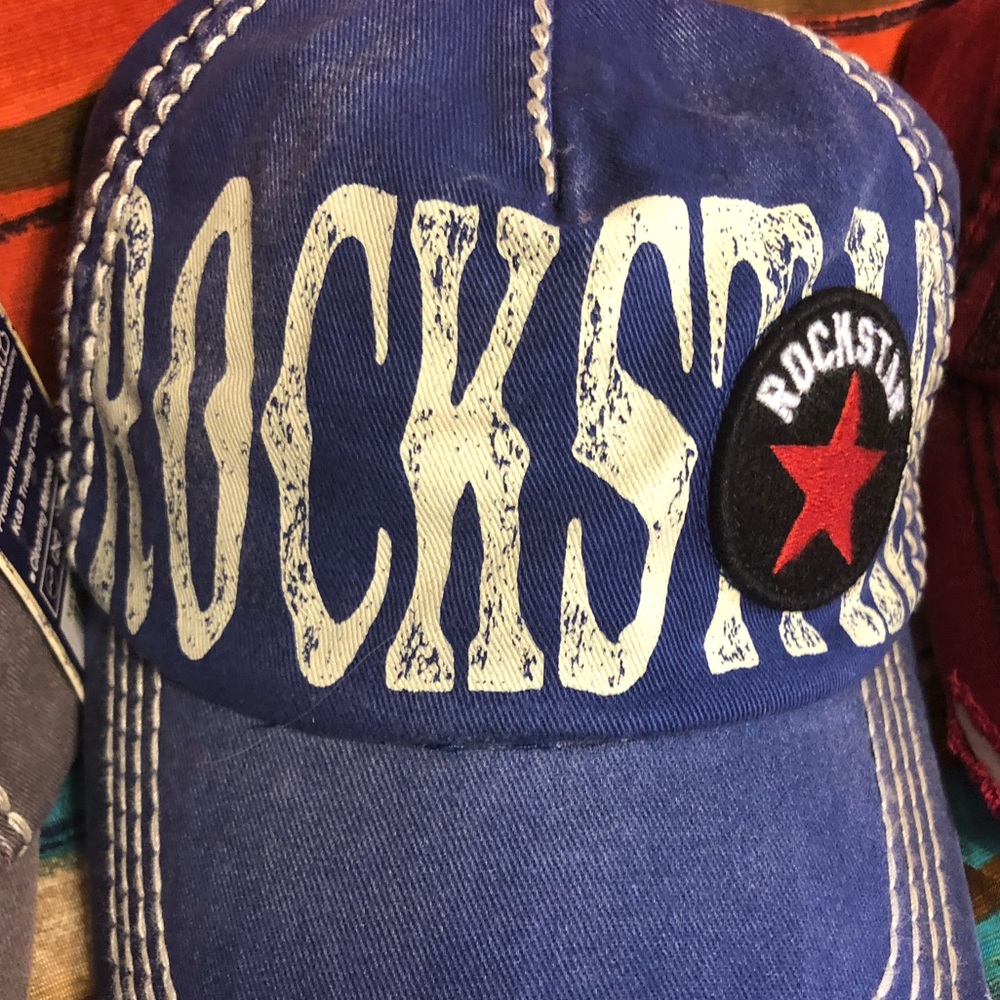 🦧 Rockstar Distressed Colored Baseball Cap Hat - Picture 3 of 6